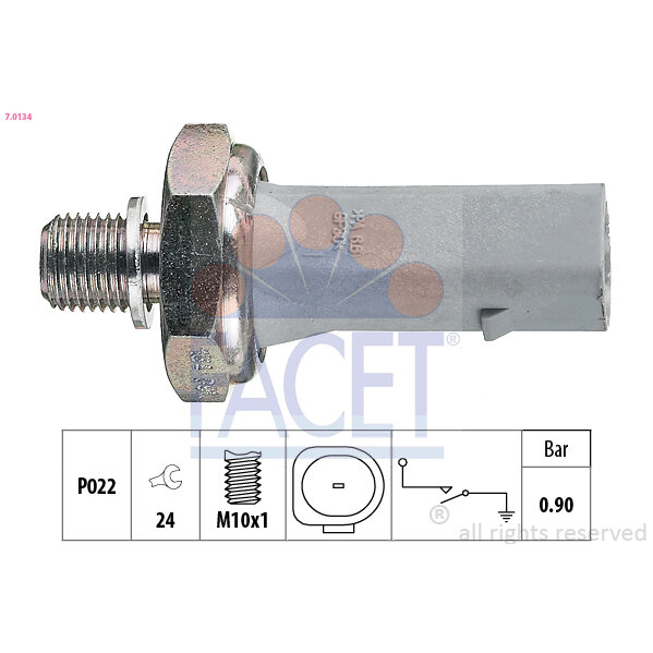 Capteur De Pression D'huile Moteur Facet 7.0134