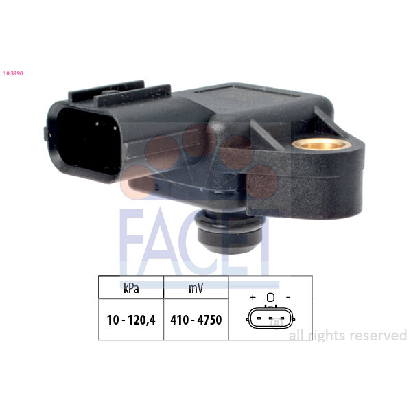 Capteur De Pression D'admission D'air Facet 10.3390
