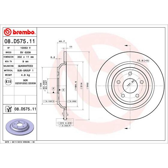 2 Disques De Frein Brembo 08.d575.11