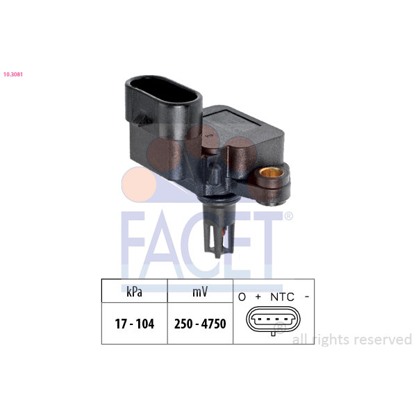 Capteur De Pression D'admission D'air Facet 10.3081