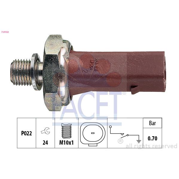 Capteur De Pression D'huile Moteur Facet 7.0132