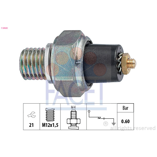 Capteur De Pression D'huile Moteur Facet 7.0020