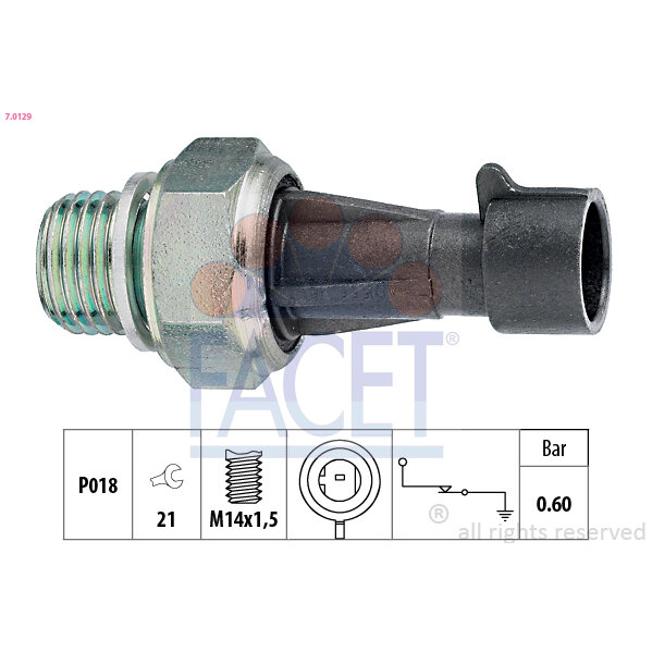 Capteur De Pression D'huile Moteur Facet 7.0129