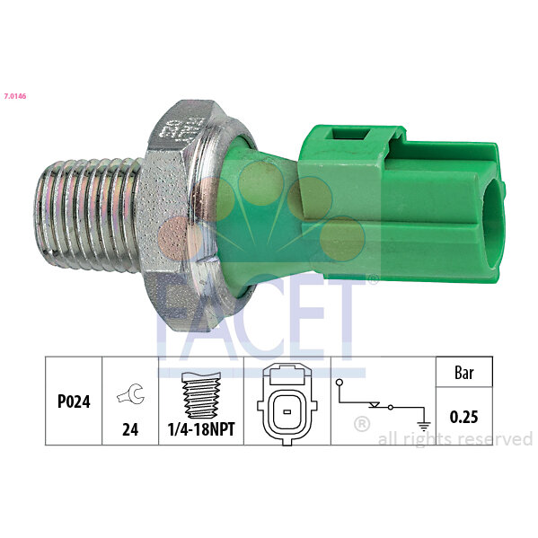 Capteur De Pression D'huile Moteur Facet 7.0146