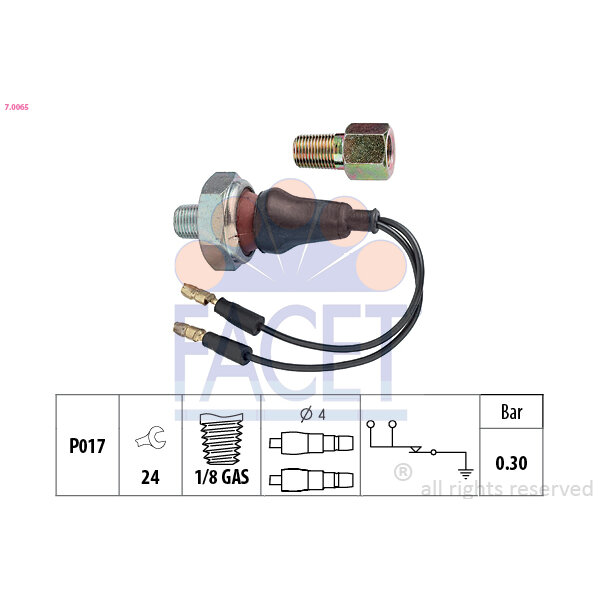 Capteur De Pression D'huile Moteur Facet 7.0065