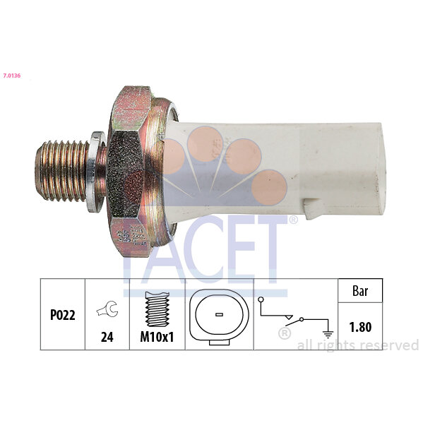 Capteur De Pression D'huile Moteur Facet 7.0136