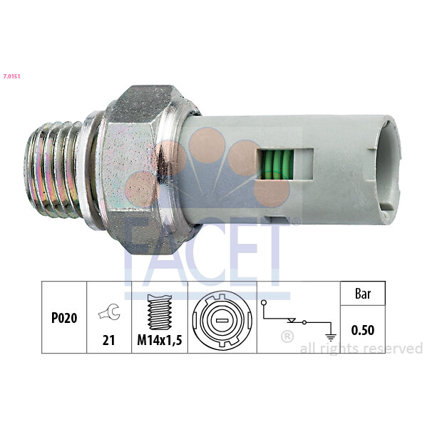 Capteur De Pression D'huile Moteur Facet 7.0151