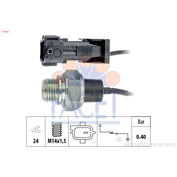 Capteur De Pression D'huile Moteur Facet 7.0144