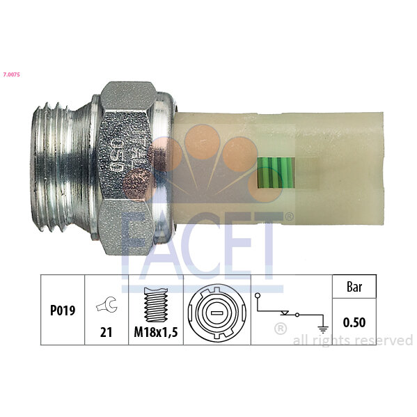 Capteur De Pression D'huile Moteur Facet 7.0075