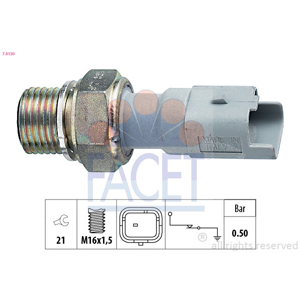 Capteur De Pression D'huile Moteur Facet 7.0130