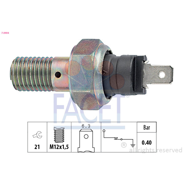 Capteur De Pression D'huile Moteur Facet 7.0004