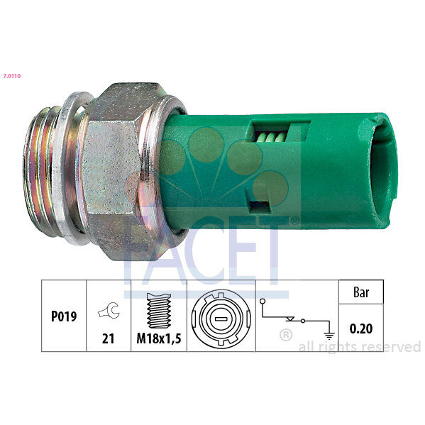 Capteur De Pression D'huile Moteur Facet 7.0110