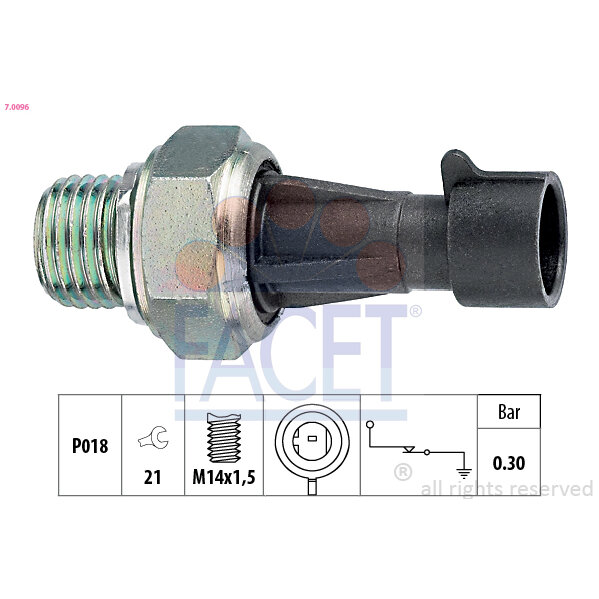 Capteur De Pression D'huile Moteur Facet 7.0096