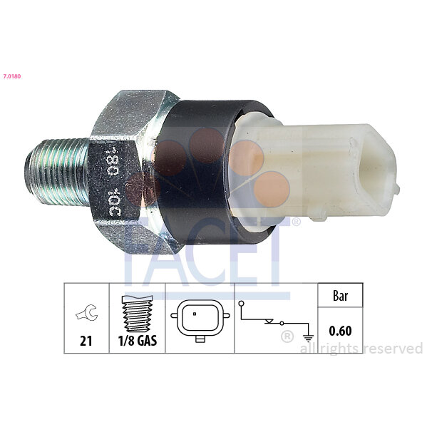 Capteur De Pression D'huile Moteur Facet 7.0180