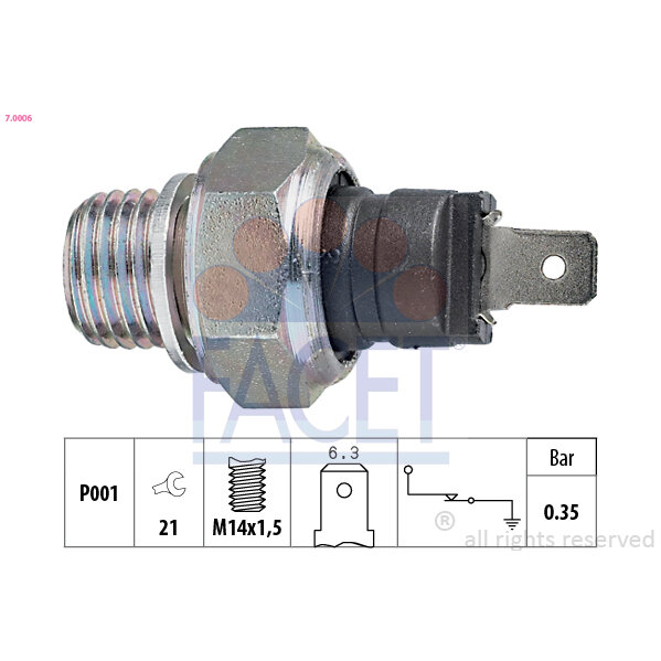 Capteur De Pression D'huile Moteur Facet 25.0001