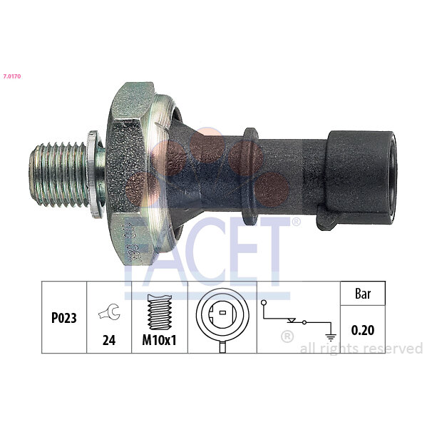 Capteur De Pression D'huile Moteur Facet 7.0170