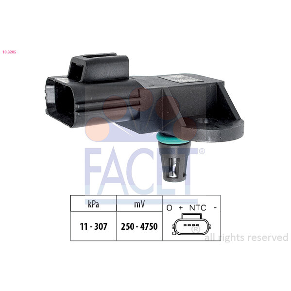Capteur De Pression D'admission D'air Facet 10.3205