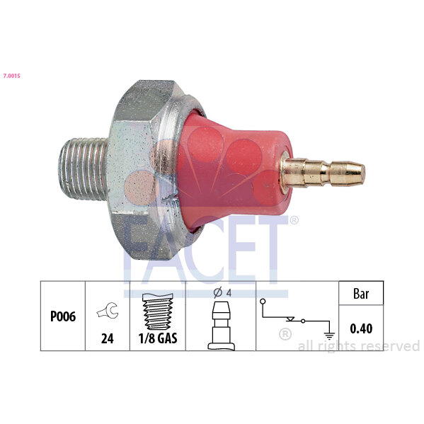 Capteur De Pression D'huile Moteur Facet 7.0015
