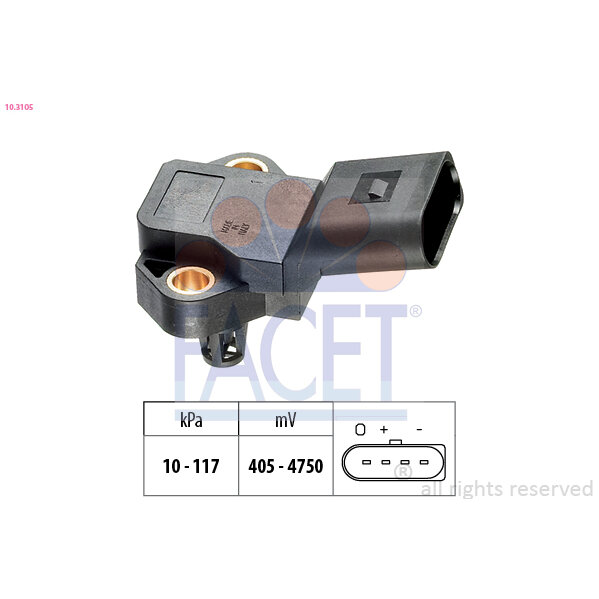 Capteur De Pression D'admission D'air Facet 10.3105
