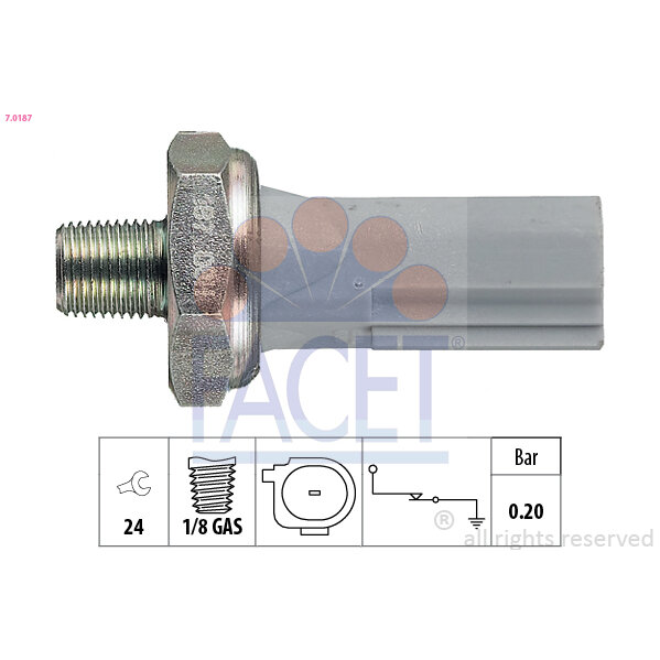 Capteur De Pression D'huile FACET Pour Crossland X, BMW 1/3, Peugeot 207 - Filetage M12x1,5, 24 Mm