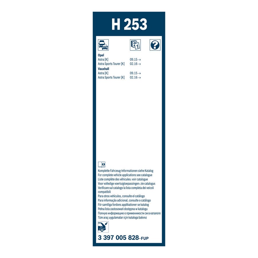 1 Balai D'essuie-glace Arrière Bosch Rear H253