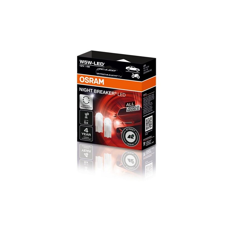 2 Ampoules W5w Osram Night Breaker Led Homologué