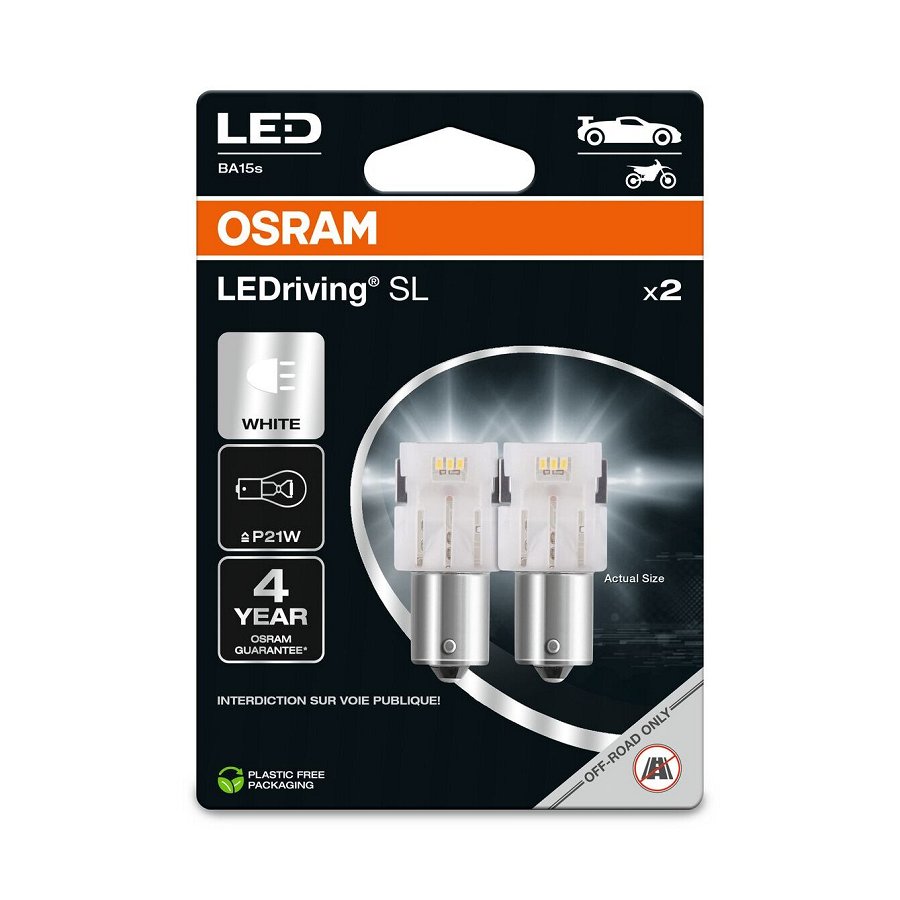 2 Ampoules P21w Osram Ledriving Sl White Non Homologué