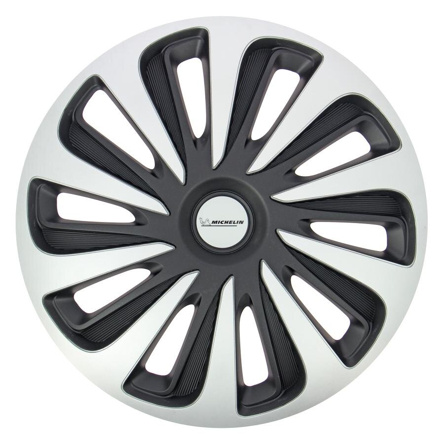 4 Enjoliveurs Gris/noir Michelin 3d Black Edition 14 Pouces