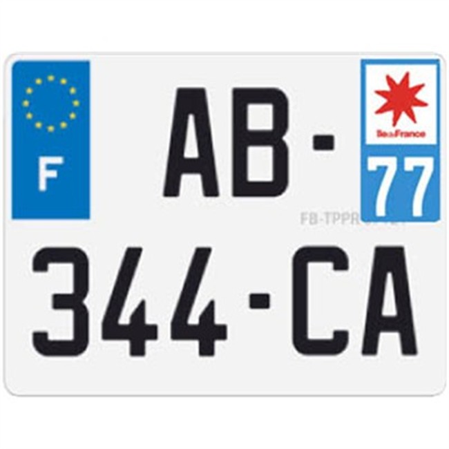 Plaque d'immatriculation alu carrée département 77 Norauto.fr