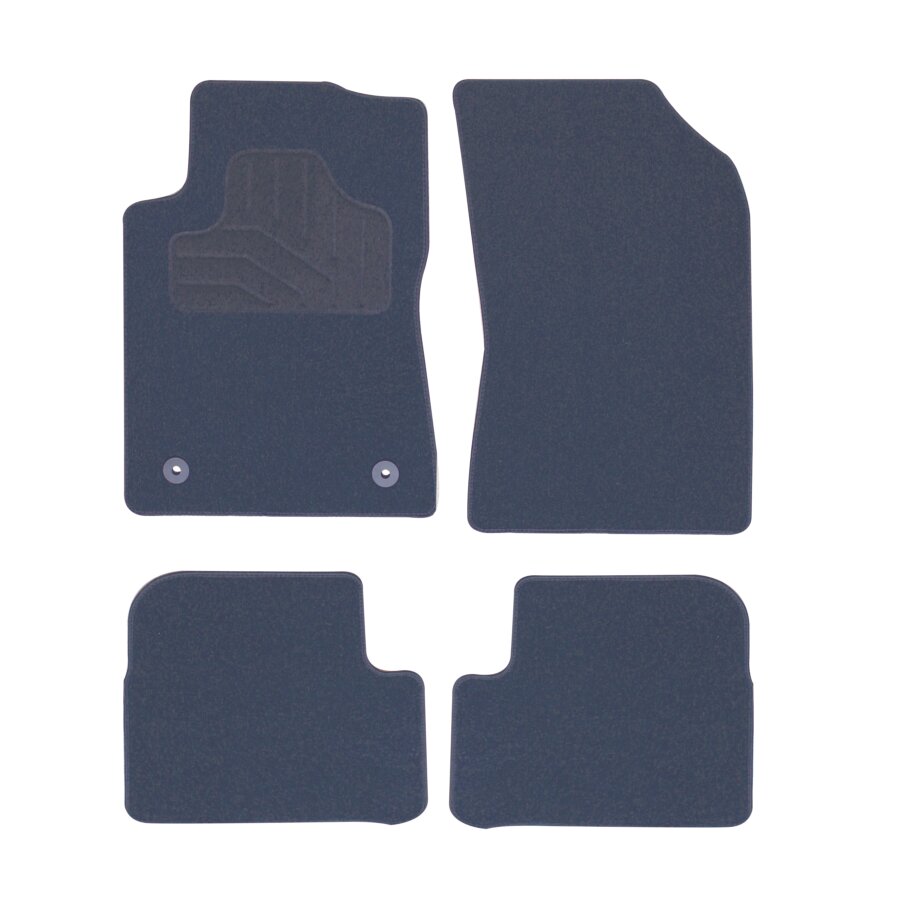 Tapis De Sol Avant Velours Noir Pour Citroën C3 III (2017) - Lot De 2