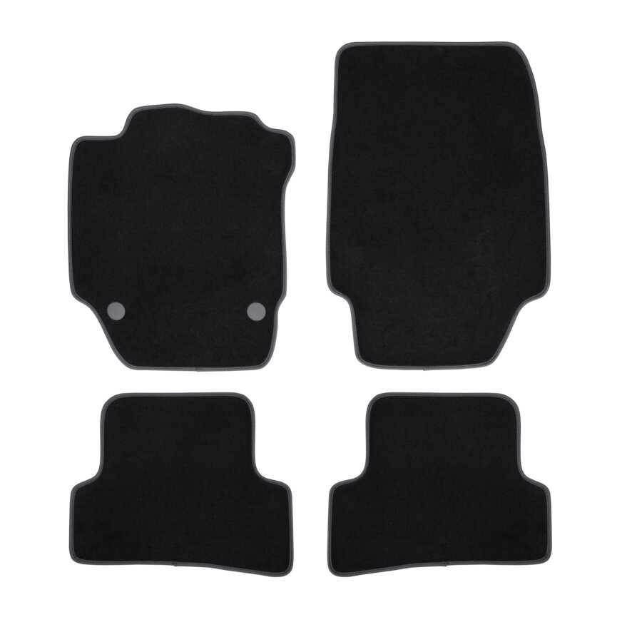 NORAUTO 4 Tapis Sur Mesure En Moquette Velour Haute Qualit&eacute;  Noirs